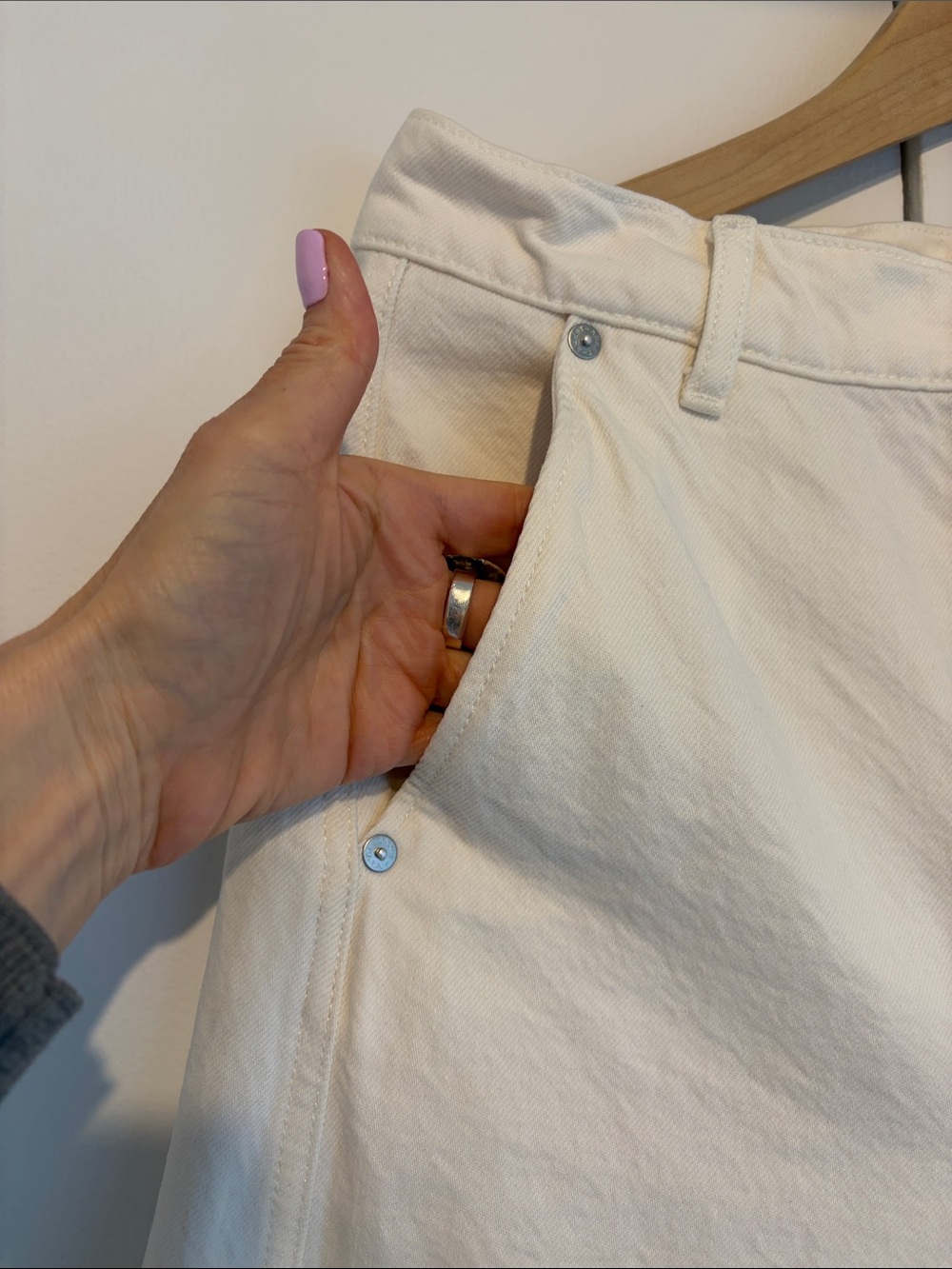Arket White Denim Barrel Leg Pants - Picture 6 of 10
